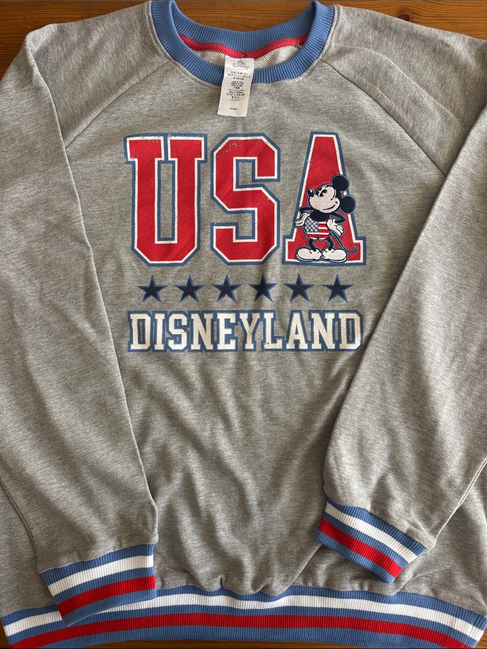Disney Disneyland Resort USA Patriotic Mickey Mouse Sweatshirt Pullover